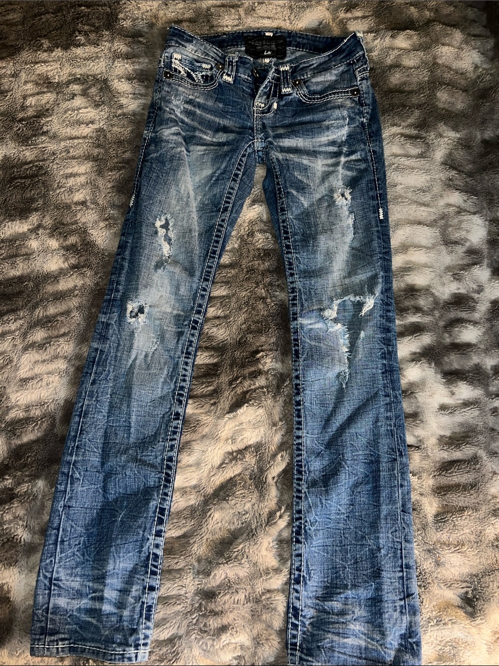 Big star “Liv” thick-stitch jeans